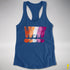 Distressed Lesbian Pride Graphic Exclamation Points Women's Racerback - Royal